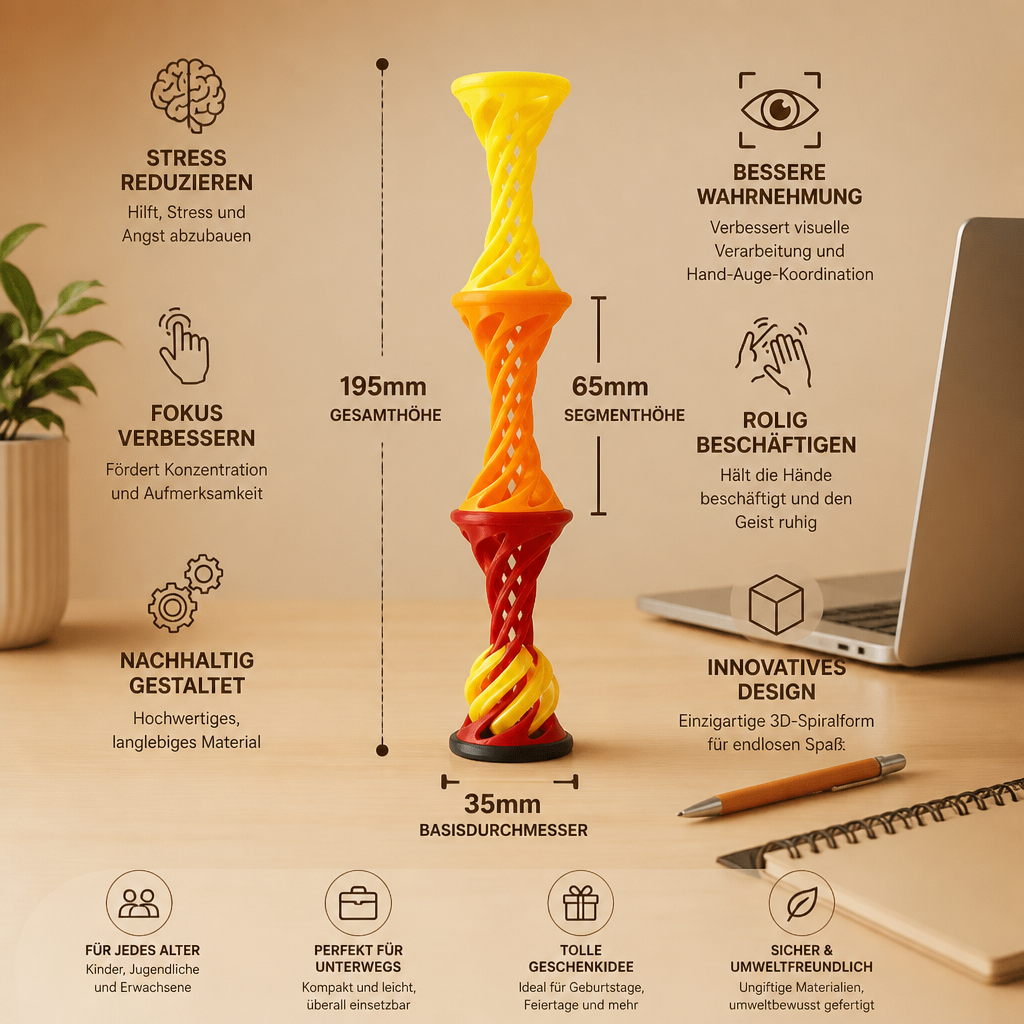3D Spiral Fidget Toy – Rotationsbart Antistress Skrivbordsspel