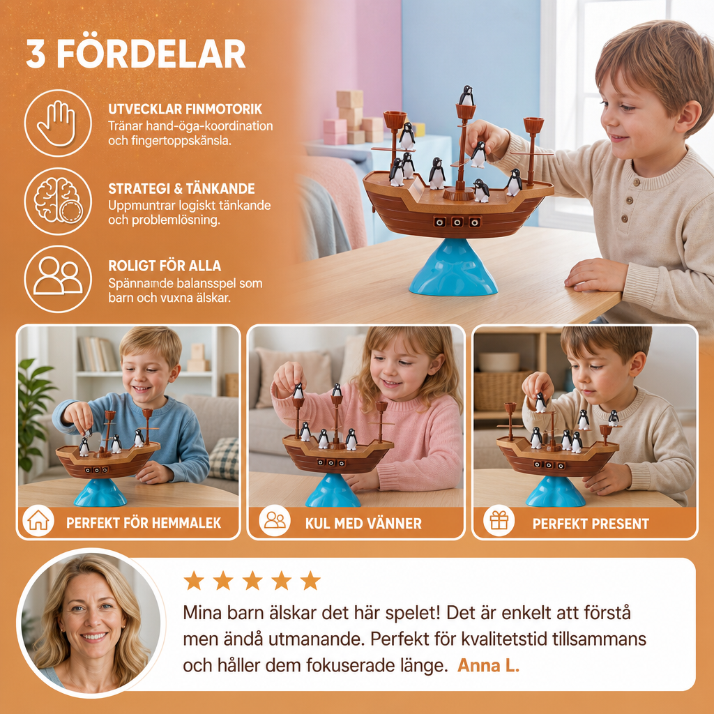 Pingvin Piratskepp – Balansspel