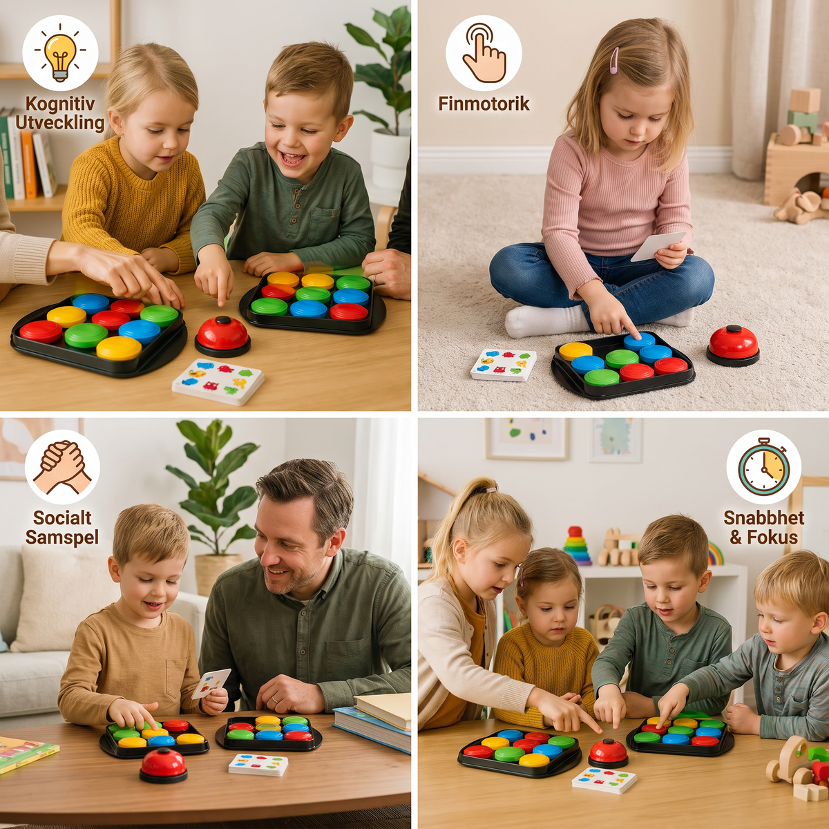 Utbildningsspel Familjens Klockspel för Färgmatchning