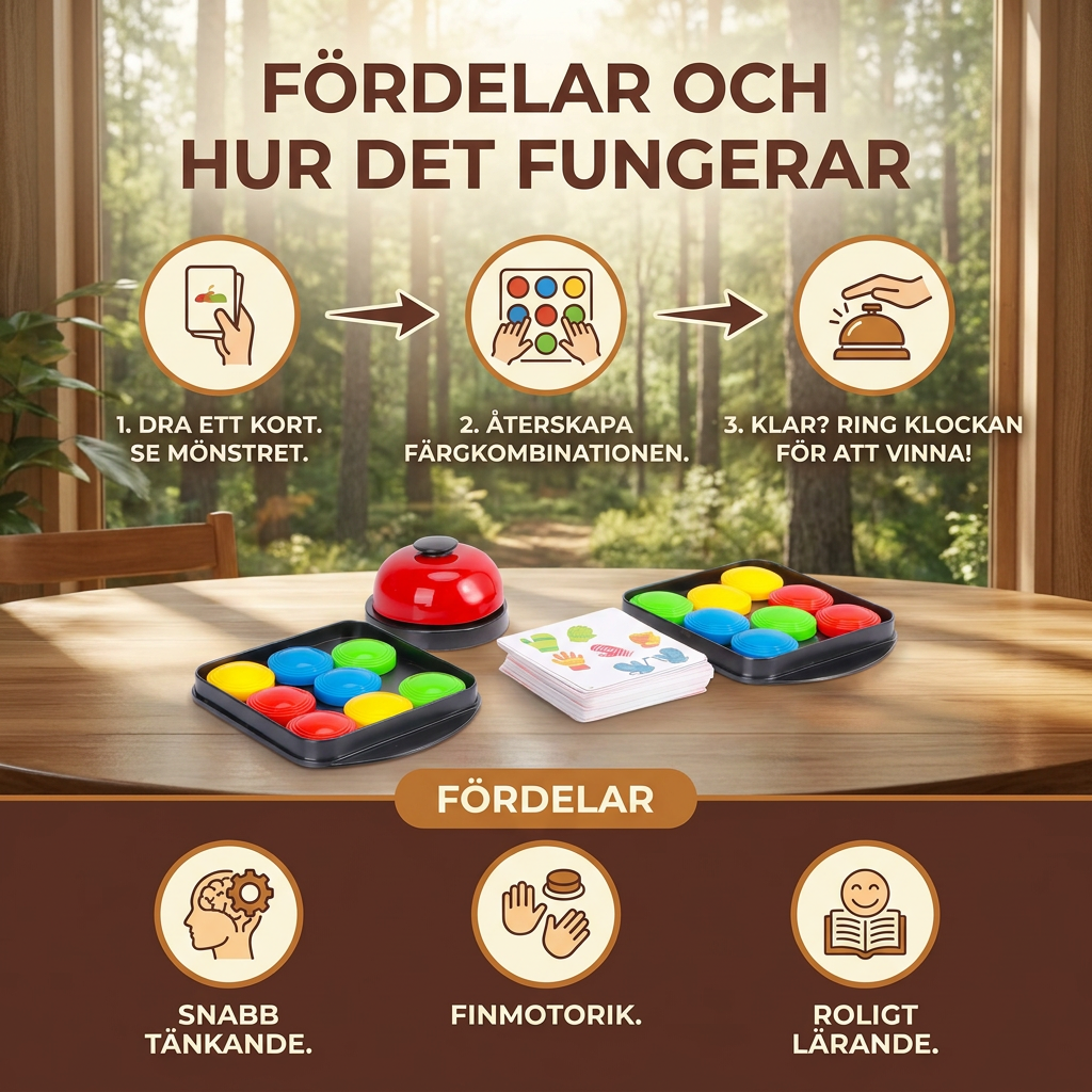 Utbildningsspel Familjens Klockspel för Färgmatchning