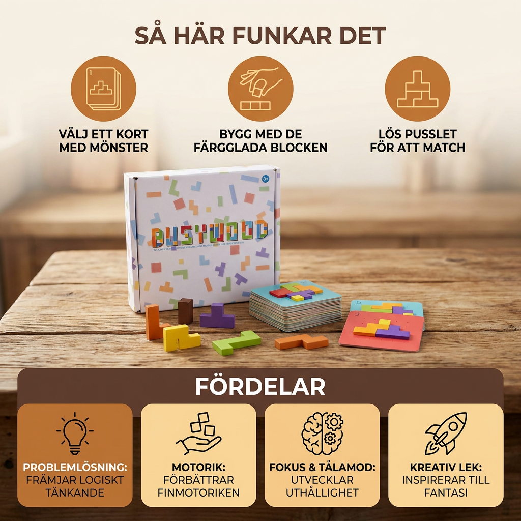 Familjespel: Träpussel för Formmatchning