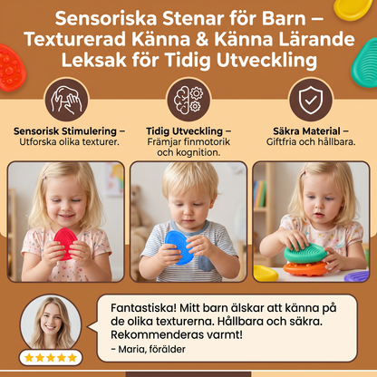 Sensoriska Stenar för Barn – Texturerad Känna & Känna Lärande Lektoy för Tidig Utveckling
