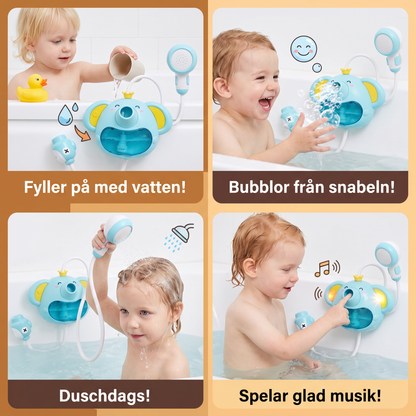 Musikalisk Badleksak i Form av en Elefant med Bubblor och Duschhuvud