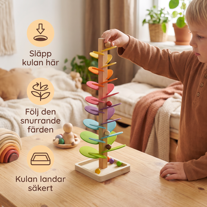 Montessori Regnbåge Marmortorn I Trä