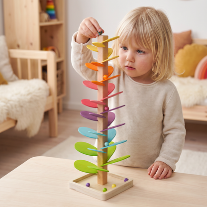 Montessori Regnbåge Marmortorn I Trä