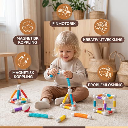 Montessori Formbara Magnetiska Byggklossar