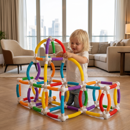 Montessori Formbara Magnetiska Byggklossar