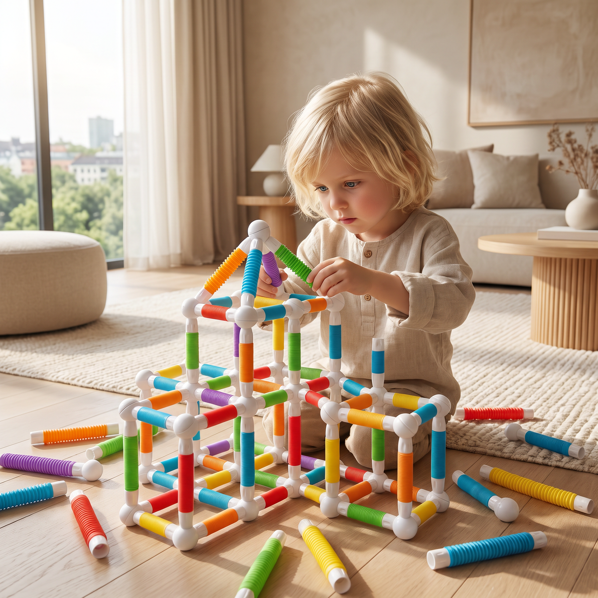 Montessori Formbara Magnetiska Byggklossar
