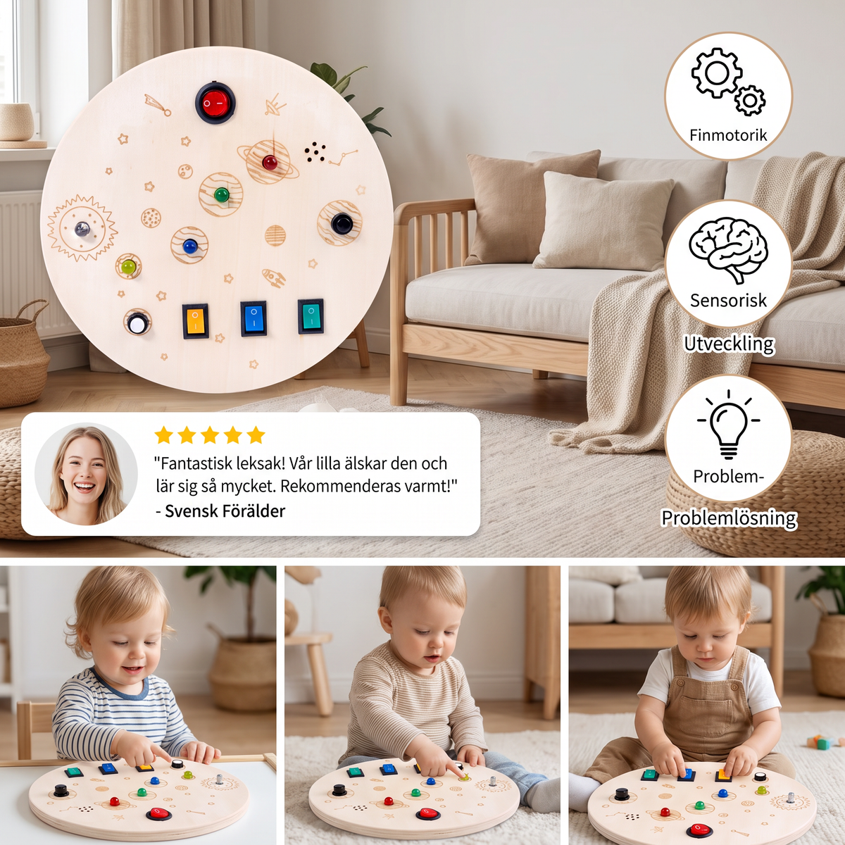 Montessori Aktivitetsbräda I Trä