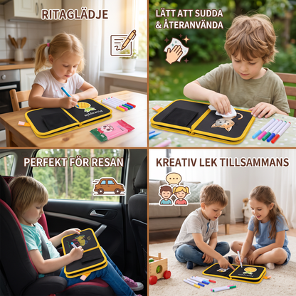 Bärbar Återanvändbar Målarbok för Barn