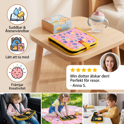 Bärbar Återanvändbar Målarbok för Barn