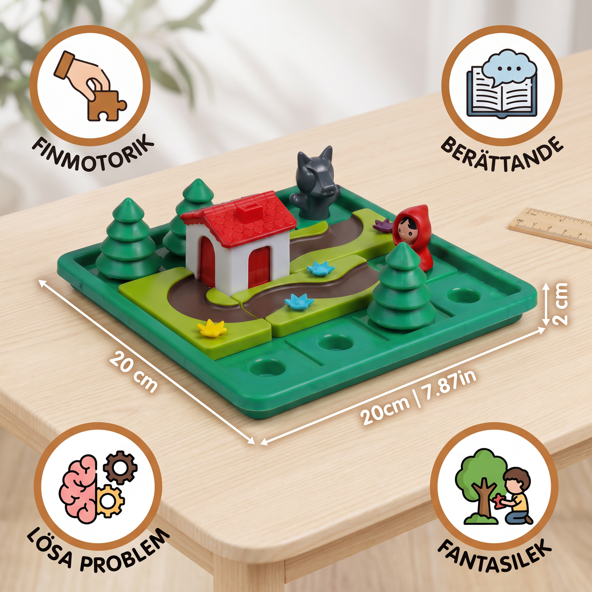 Montessori-Pussel Med Rödluvan Och Skicklighetsspel