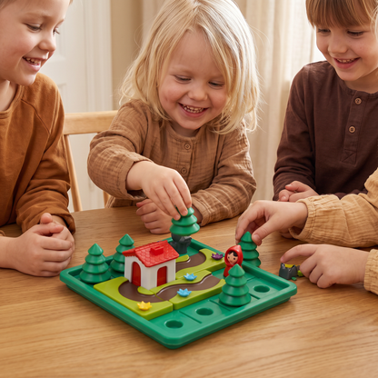 Montessori-Pussel Med Rödluvan Och Skicklighetsspel