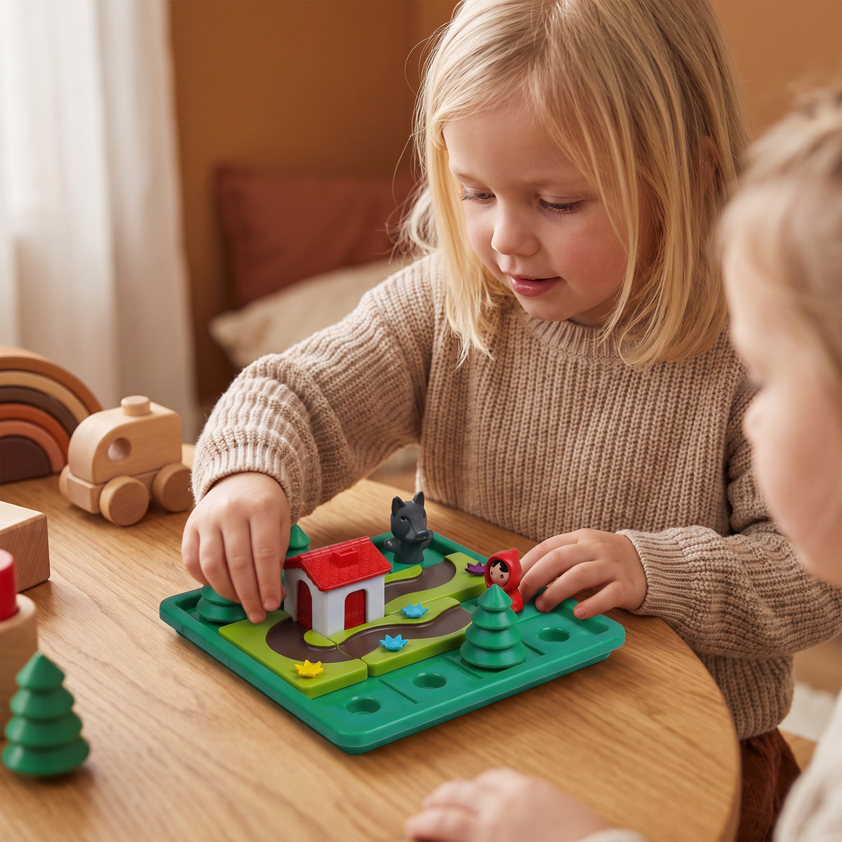 Montessori-Pussel Med Rödluvan Och Skicklighetsspel