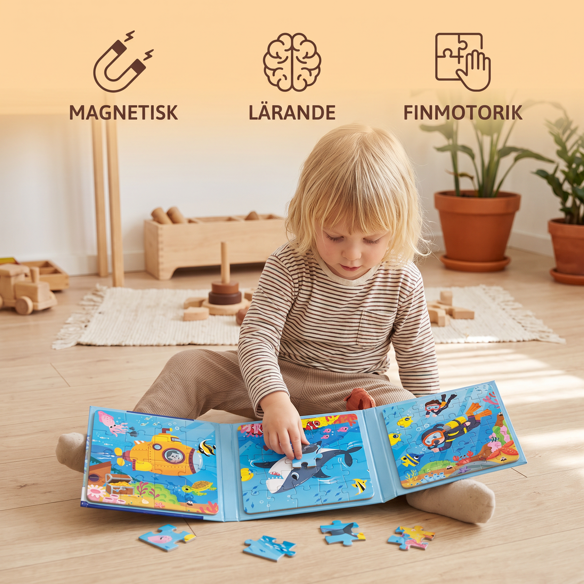 Magnetisk Montessori-Pusselbok