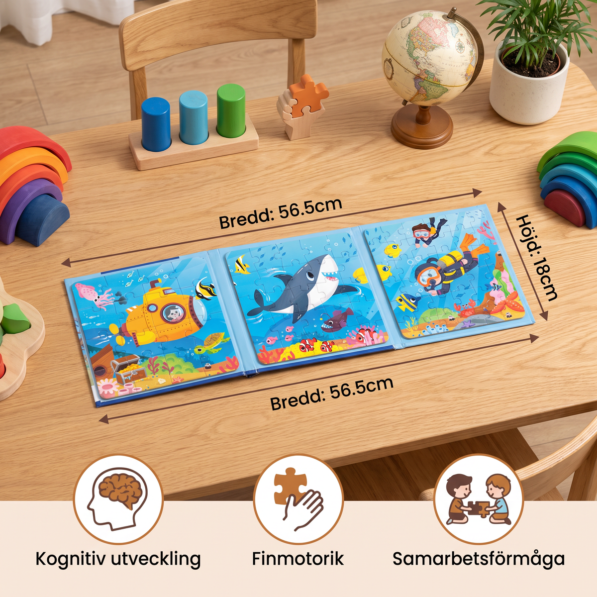 Magnetisk Montessori-Pusselbok