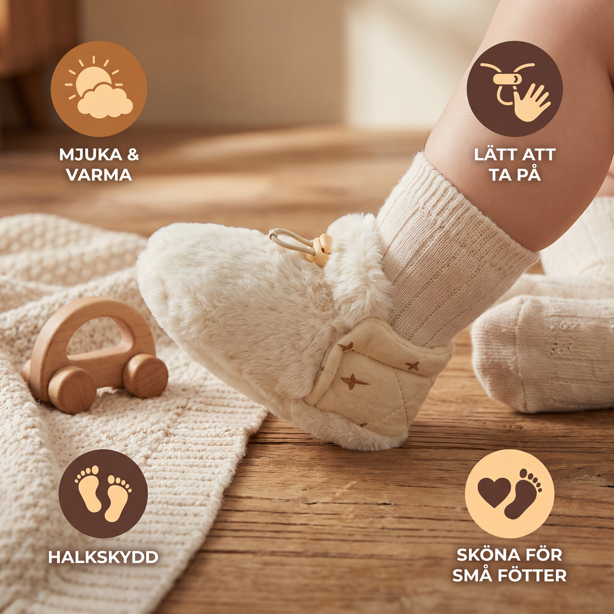 Mjuka Babysockskor