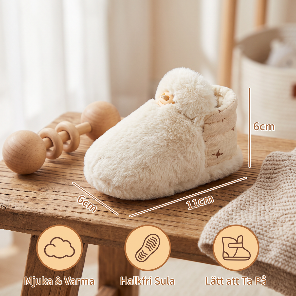 Mjuka Babysockskor