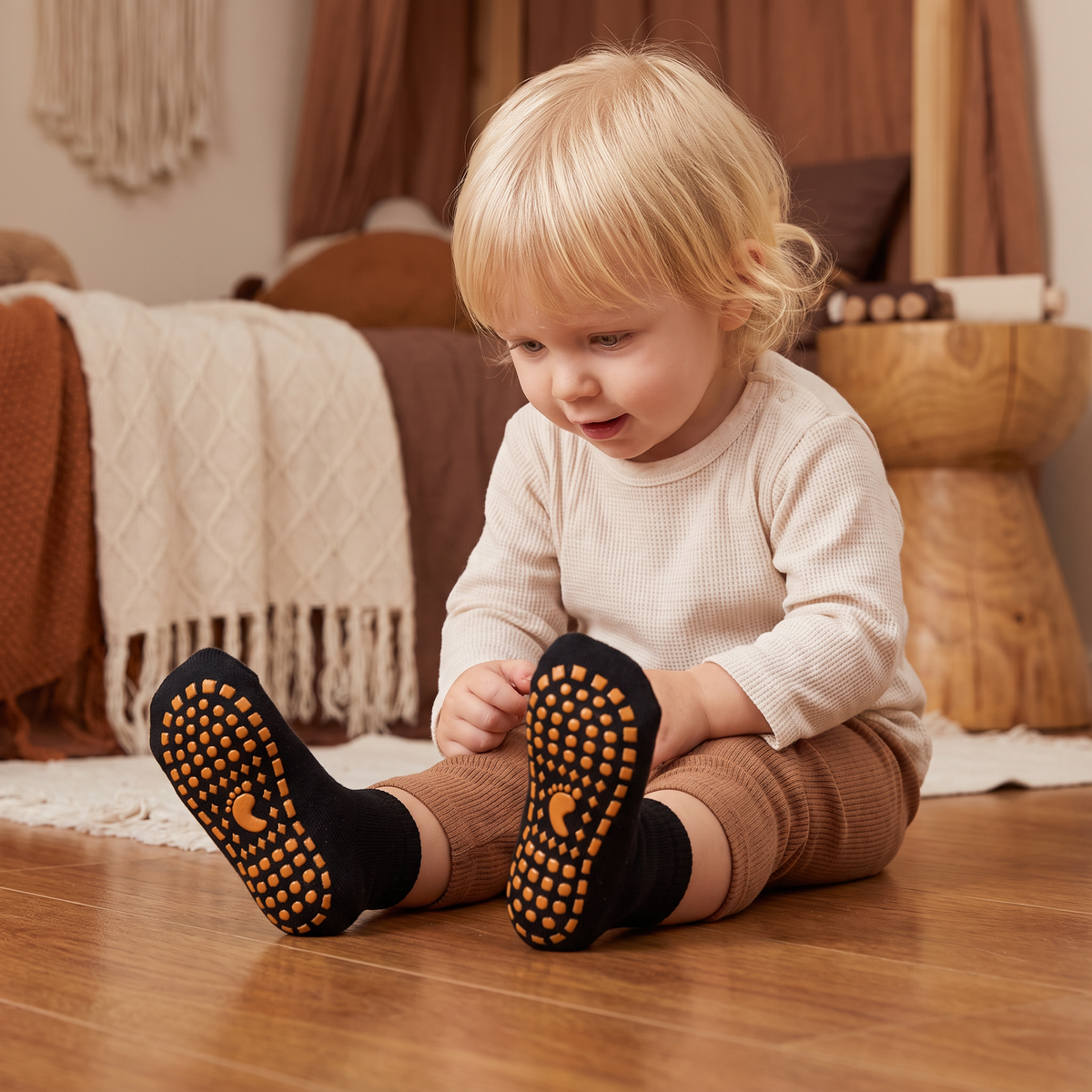 Säkra Halkfria Sockskor för Barn