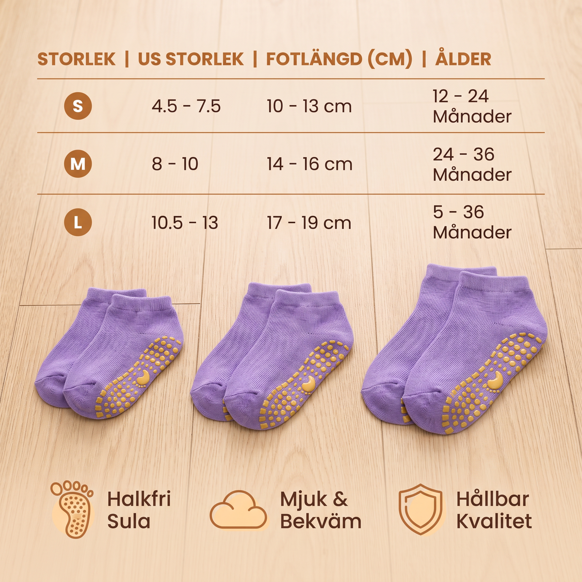 Säkra Halkfria Sockskor för Barn