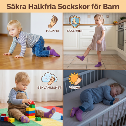 Säkra Halkfria Sockskor för Barn