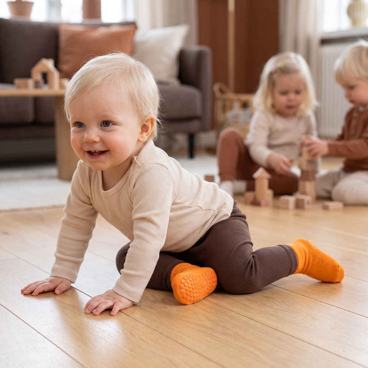 Säkra Halkfria Sockskor för Barn