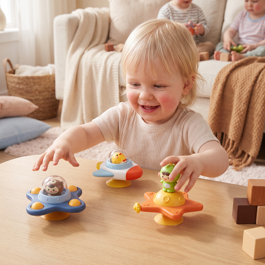 Montessori-Snurra med Sugkopp – Roterande Läroleksak