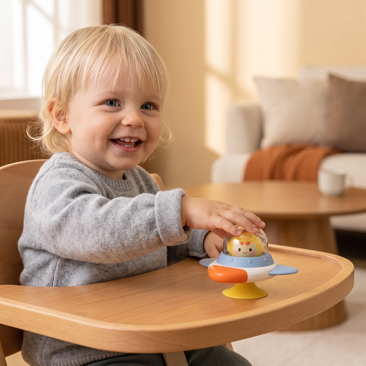 Montessori-Snurra med Sugkopp – Roterande Läroleksak