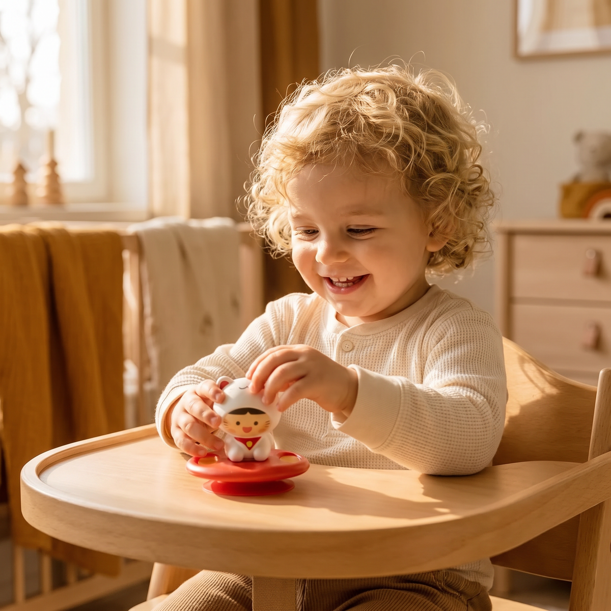 Montessori-Snurra med Sugkopp – Roterande Läroleksak