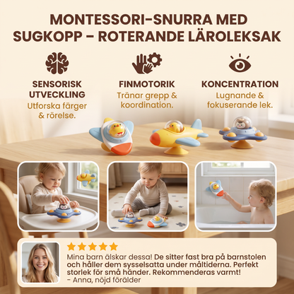 Montessori-Snurra med Sugkopp – Roterande Läroleksak
