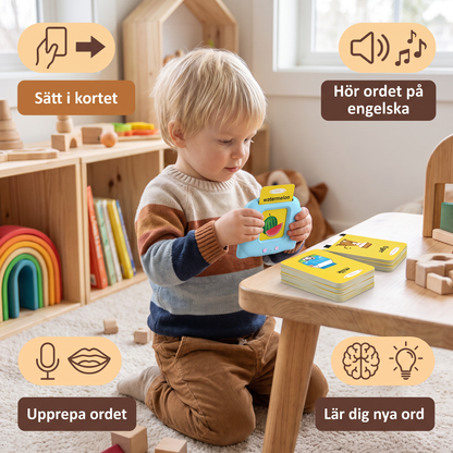 Pratande engelska lärokort – Interaktivt lärspel för barn