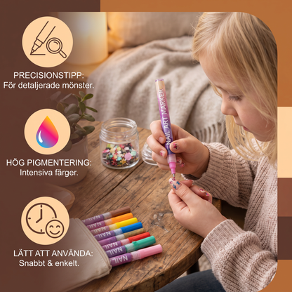 Nail Art-marker set med precisionstipp – akrylpennor för fina nageldesigner