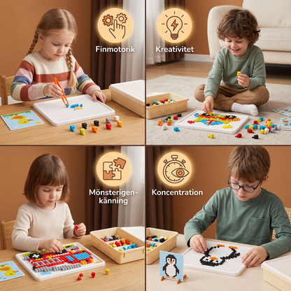 Montessori Mosaiktavla med Pluggar för Lek och Lärande