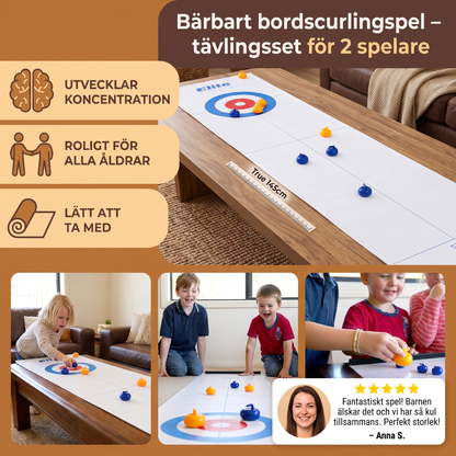 Bärbart bordscurlingspel – tävlingsset för 2 spelare