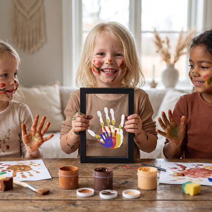 DIY Handavtrycksram i Trä – Familjepåminnelseset med Färger