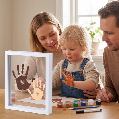 DIY Handavtrycksram i Trä – Familjepåminnelseset med Färger