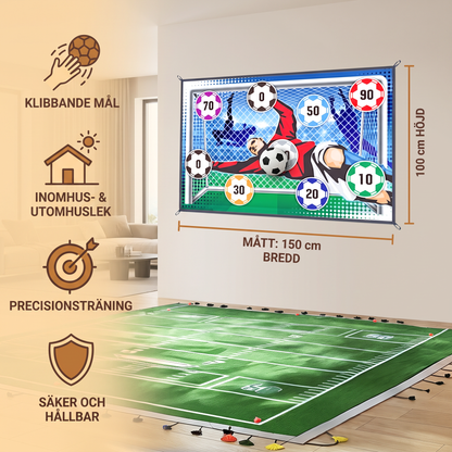 Klebande Fotbollsmålvägg – Inomhus- och Utomhustränings- och Spelset