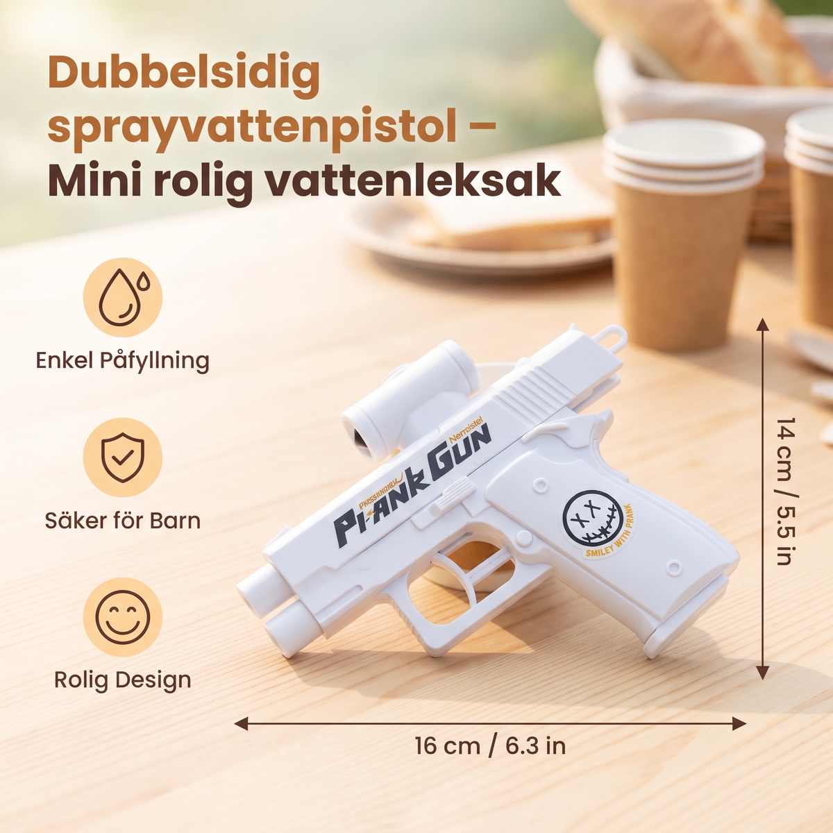 Dubbelsidig sprayvattenpistol för barn – Mini rolig vattenleksak
