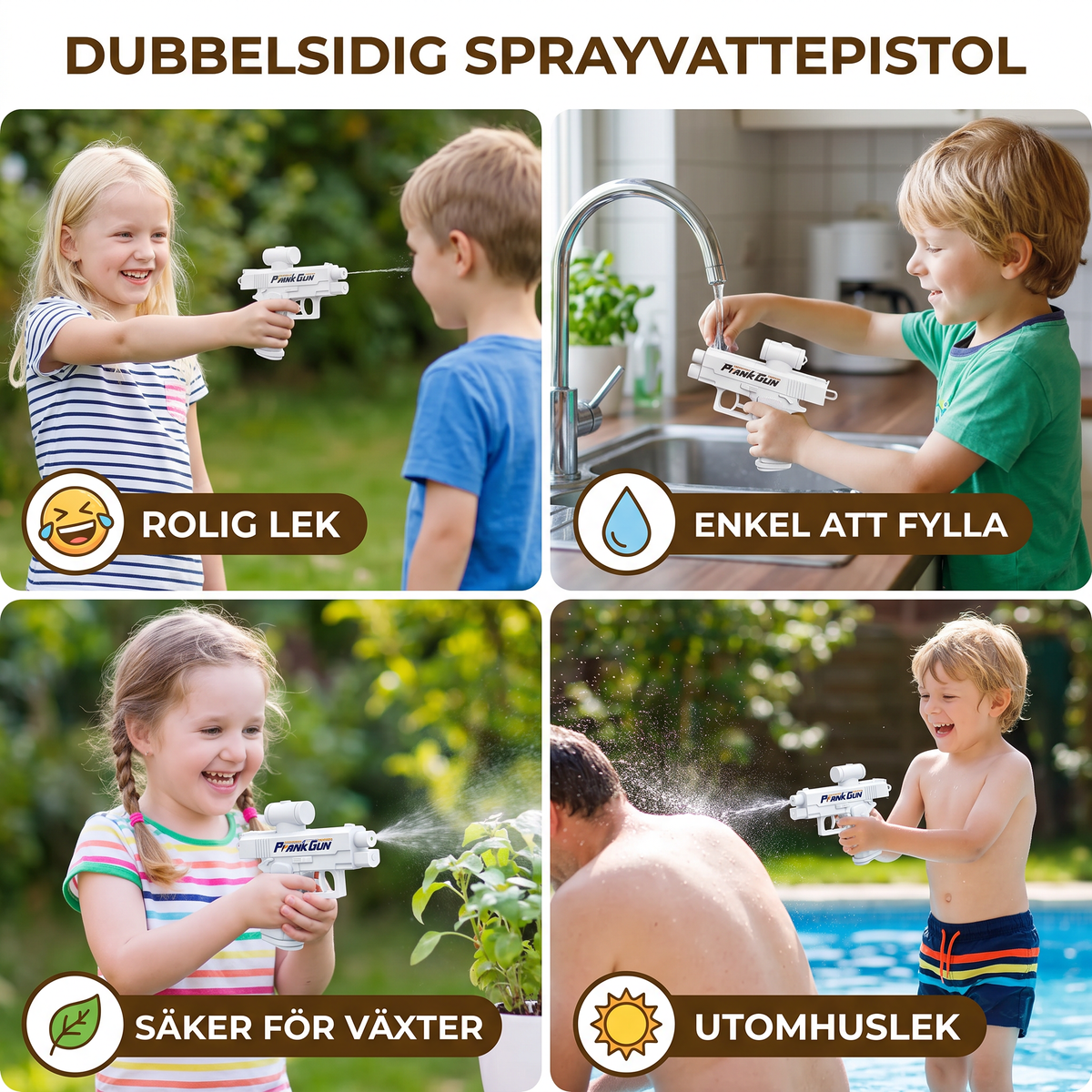 Dubbelsidig sprayvattenpistol för barn – Mini rolig vattenleksak