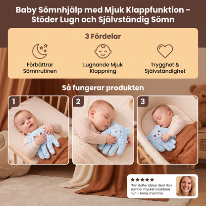 Baby Sömnhjälp med Mjuk Klappfunktion – Stöder Lugn och Självständig Sömn