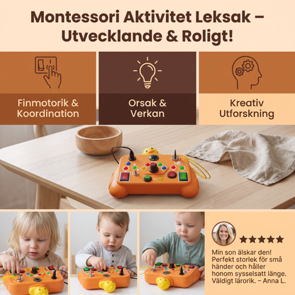 Montessori Aktivitet Lektoy för Barn – Educativt Spel för Att Stödja Motoriska Färdigheter, Förståelse och Kreativitet