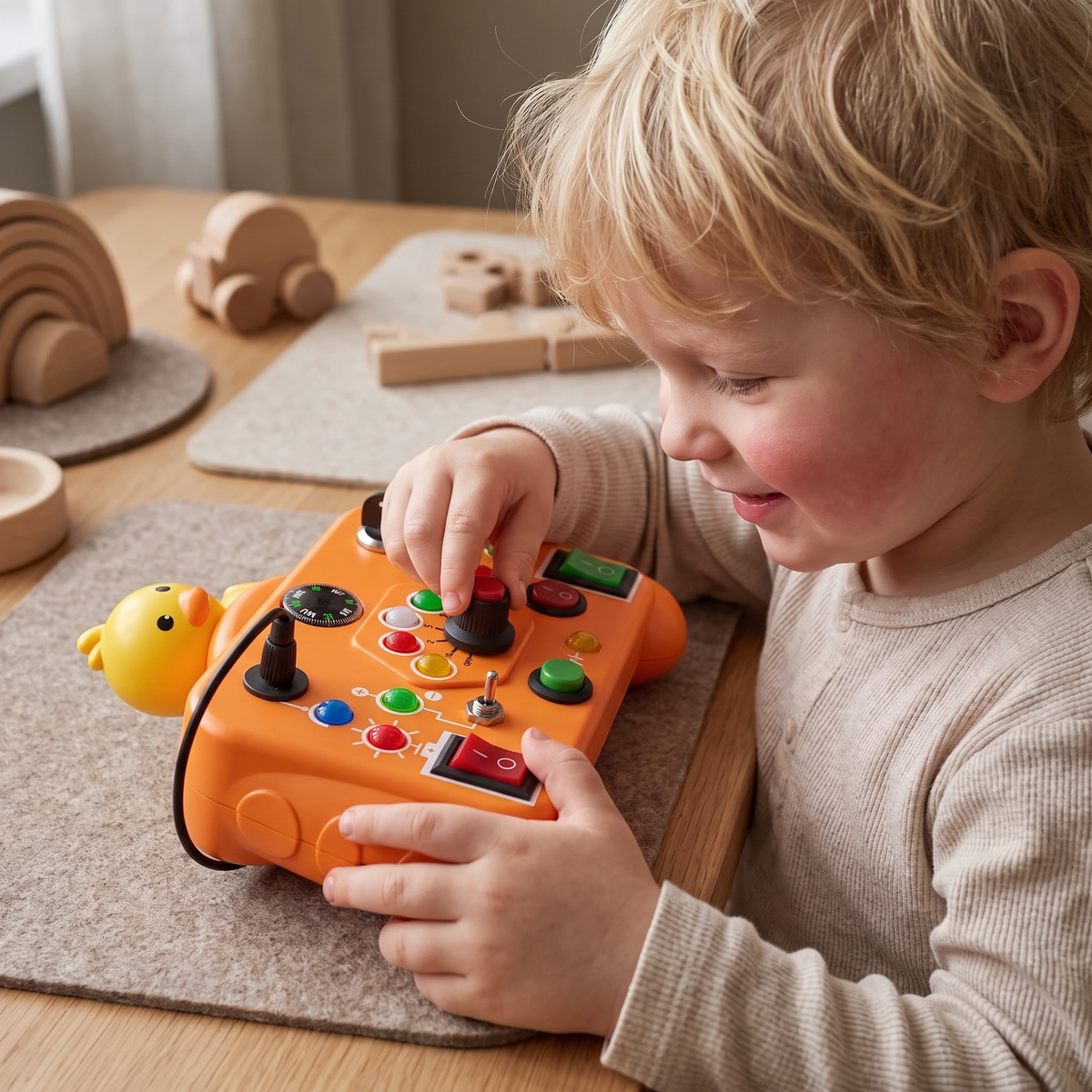 Montessori Aktivitet Lektoy för Barn – Educativt Spel för Att Stödja Motoriska Färdigheter, Förståelse och Kreativitet