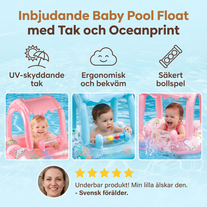Inbjudande Baby Pool Float med Tak och Oceanprint