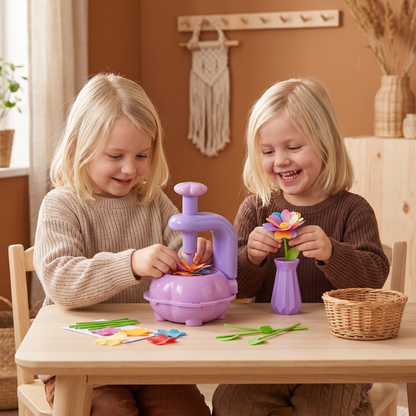 Barn Blomsterbukett Bastelset med Pressmaskin – DIY Kreativset för Flickor