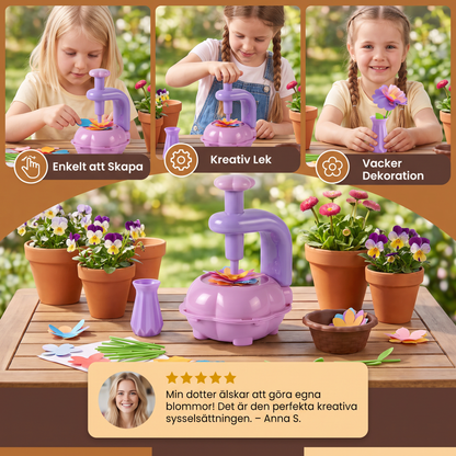 Barn Blomsterbukett Bastelset med Pressmaskin – DIY Kreativset för Flickor