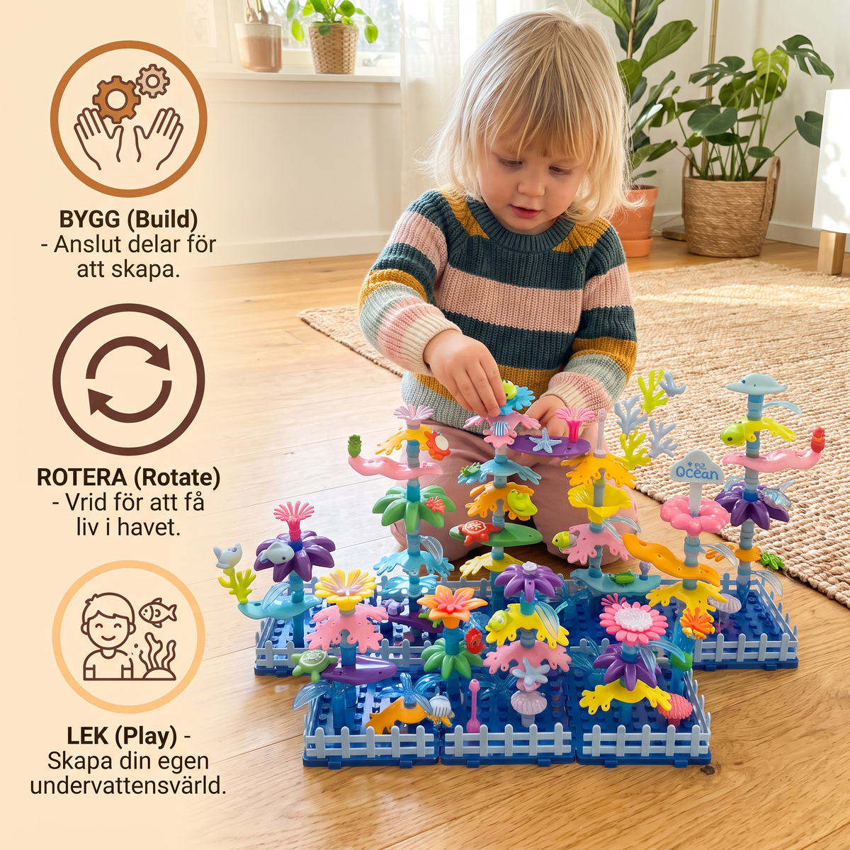 Barnens Bygg En Trädgård Blomsterleksak – Kreativt Byggleksaksset