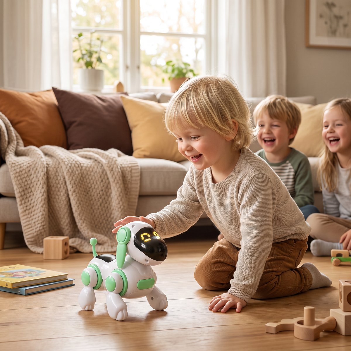 Elektrisk Robothundsleksak Med Gångfunktion, Ljud Och LED-Lampor