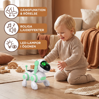 Elektrisk Robothundsleksak Med Gångfunktion, Ljud Och LED-Lampor