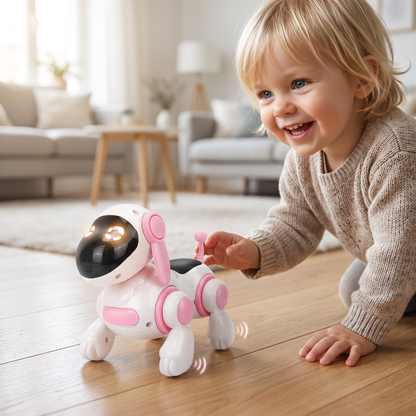 Elektrisk Robothundsleksak Med Gångfunktion, Ljud Och LED-Lampor