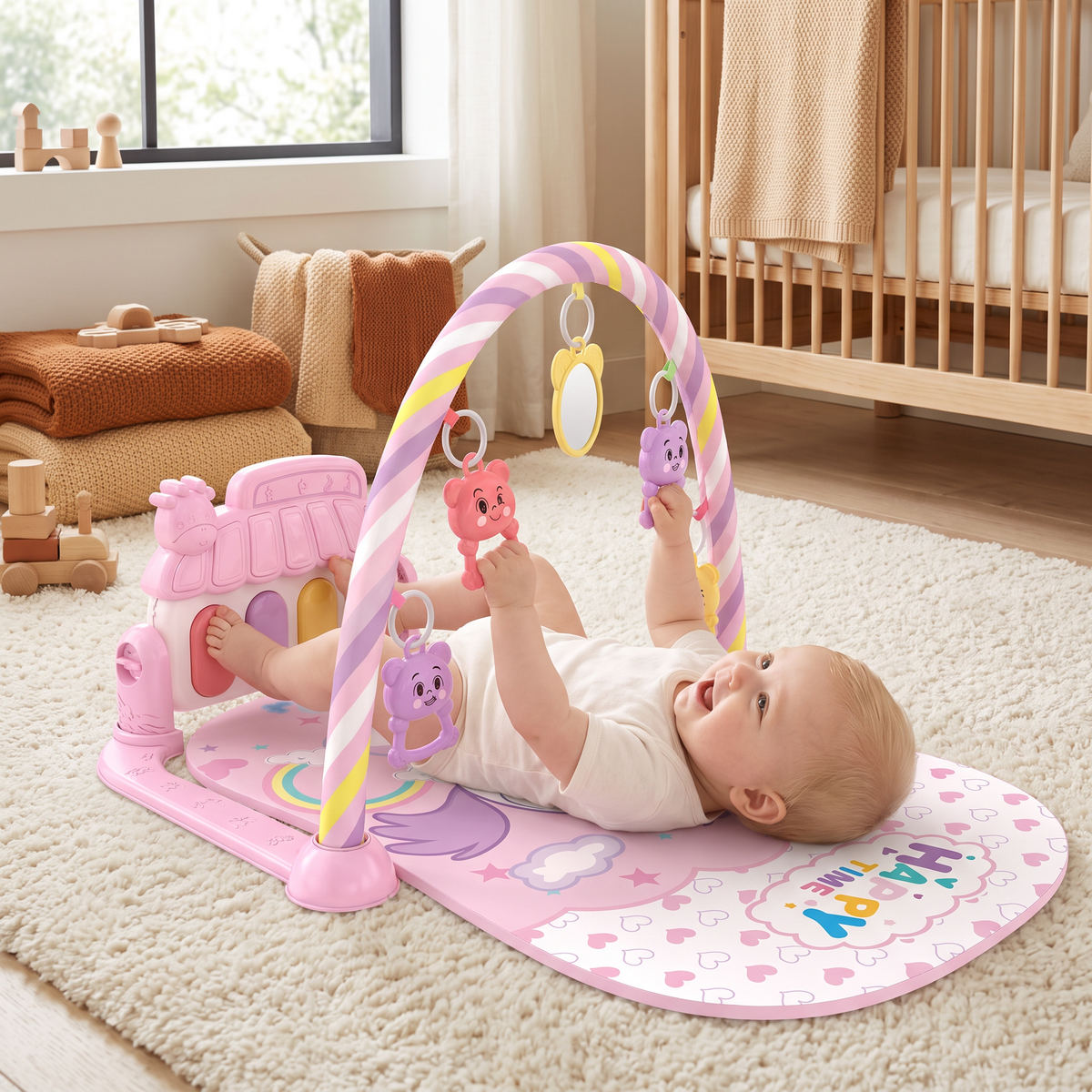 Interaktivt Baby-Pedal-Piano – Motorik- och Sensorik-Leksak